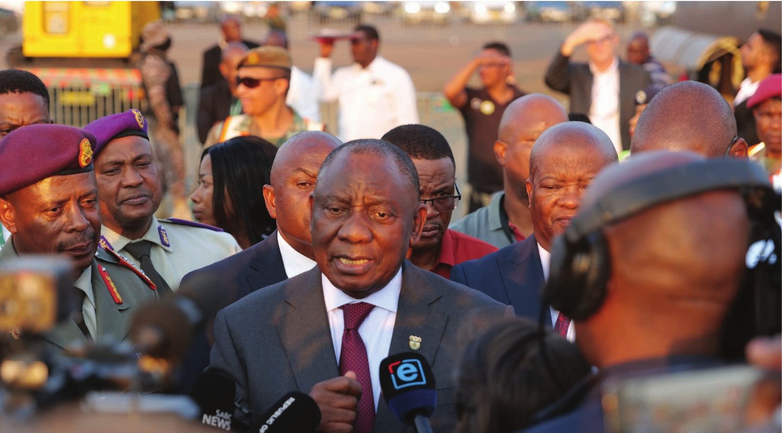 President Cyril Ramaphosa speaking to press at AAD 2024