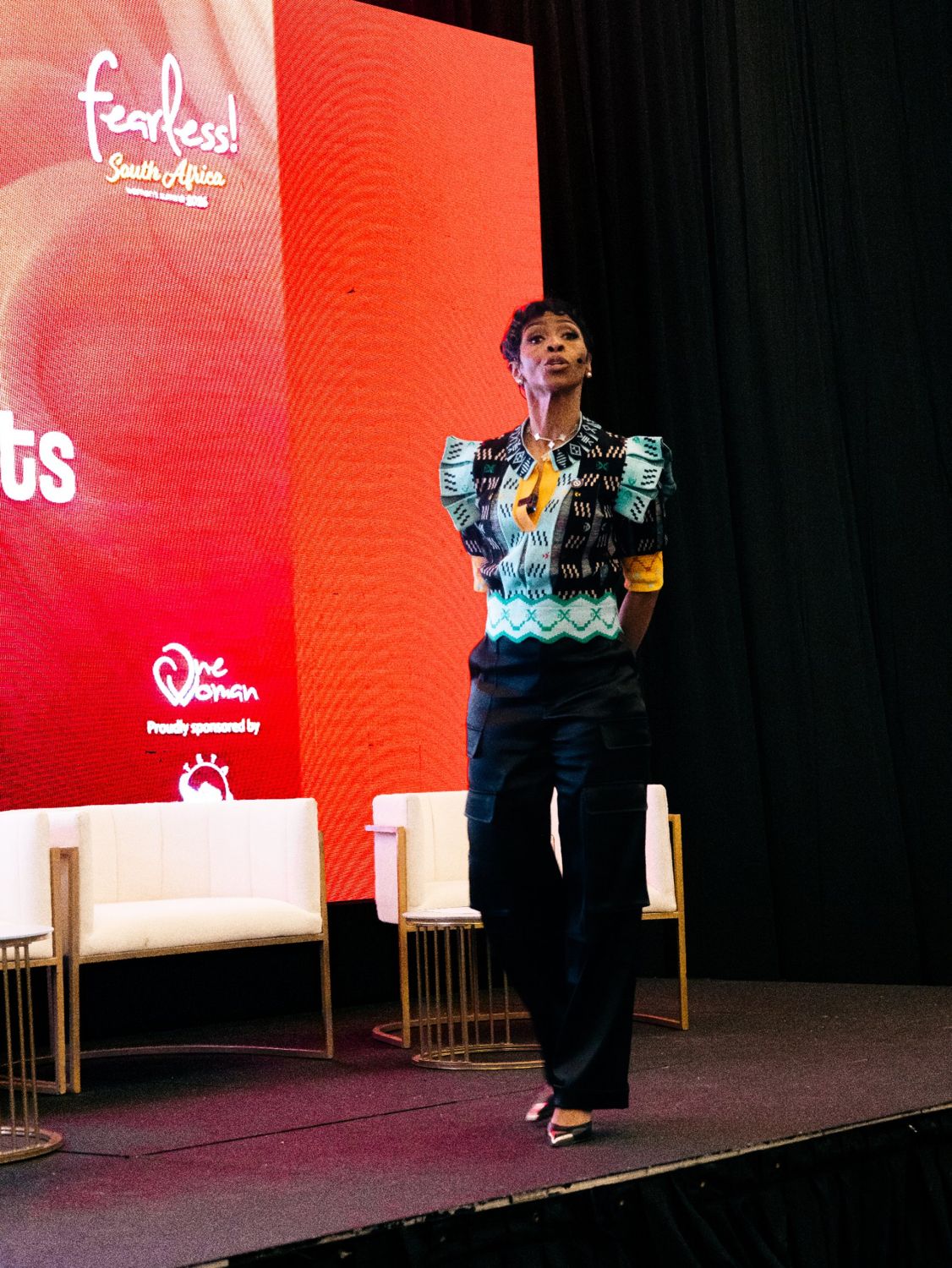 Dr Sonja Stribling speaking on stage