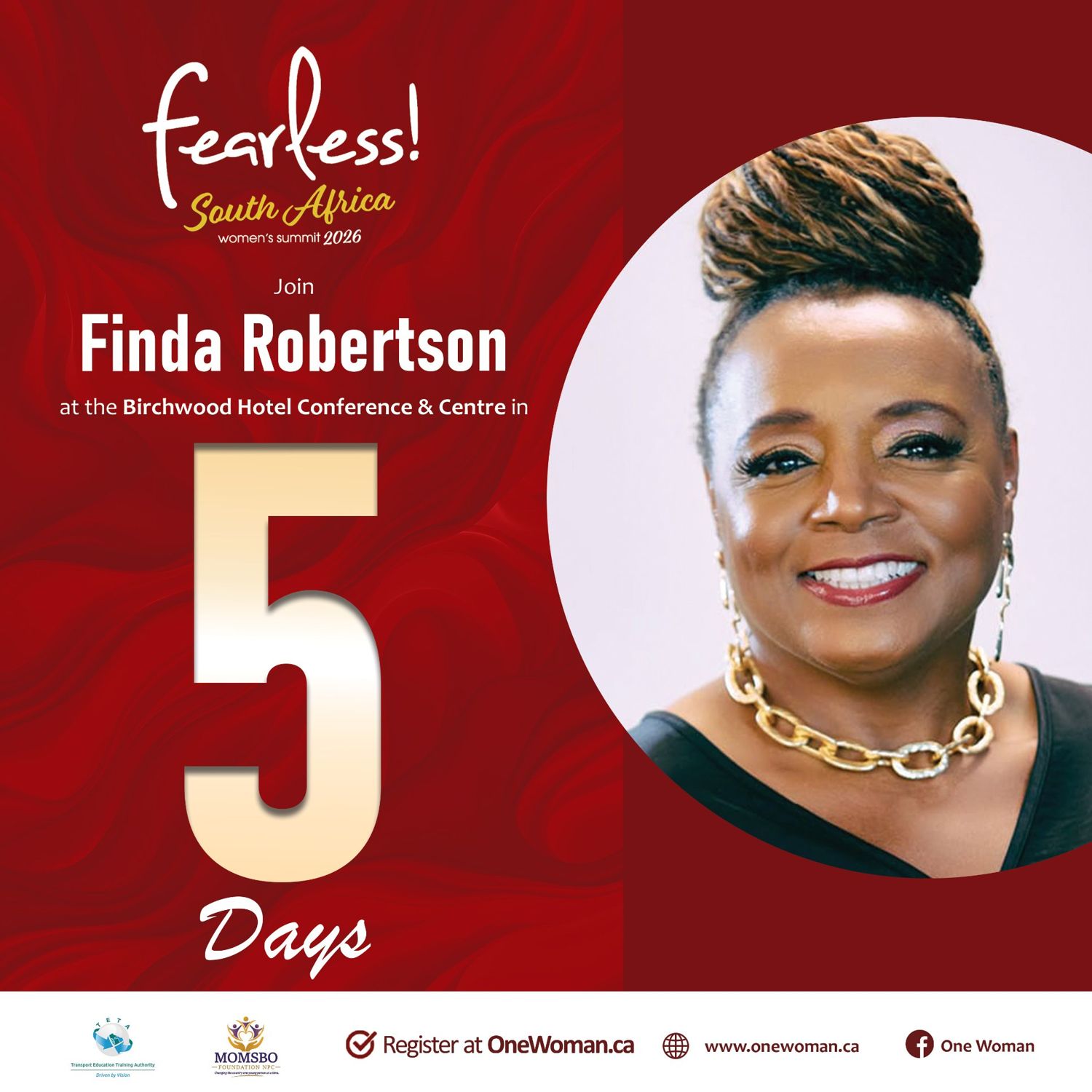 Fearless! countdown post for Finda Robertson, 5 days