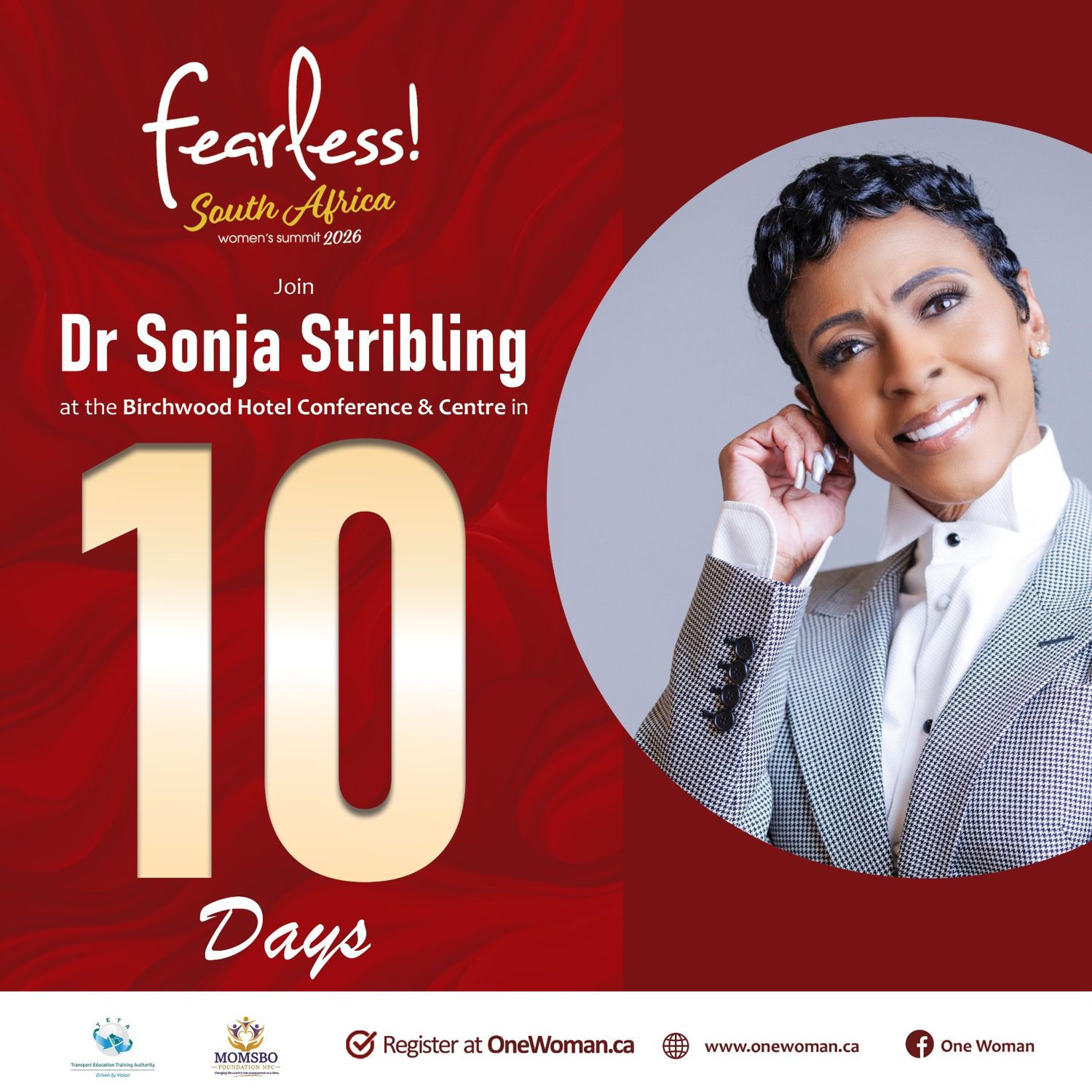 Fearless! countdown post for Dr Sonja Stribling, 10 days